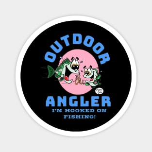 Outdoor Angler I'm hooked on Fishing! by Fritts Cartoons Magnet